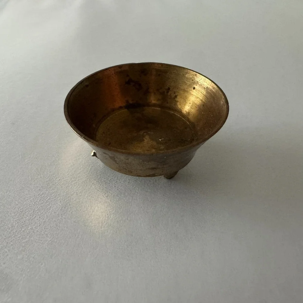 Miniature Brass Bowl Footed 1&1/8